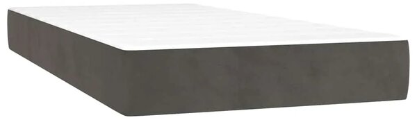 Krevet box spring s madracem LED tamnosivi 120 x 190 cm baršun - Tamno siva 120 x 190 cm vodoravne pruge