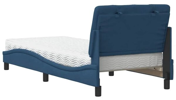 Krevet s madracem plavi 90 x 190 cm od tkanine - Plava 90 x 190 cm
