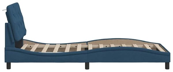 Okvir kreveta s LED-om bez madraca plava 90x200cm od tkanine - Plava 90 x 200 cm