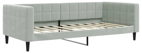 Dnevni krevet na razvlačenje svjetlosivi 90 x 190 cm baršunasti - Svjetlosiva 90 x 190 cm s krevetom na izvlačenje