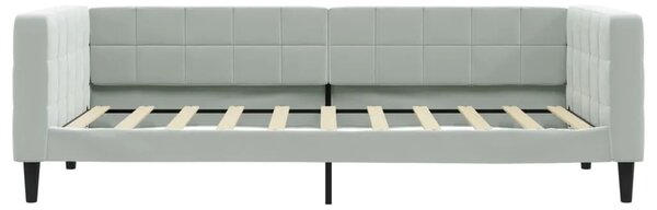 Dnevni krevet na razvlačenje svjetlosivi 90 x 190 cm baršunasti - Svjetlosiva 90 x 190 cm s krevetom na izvlačenje
