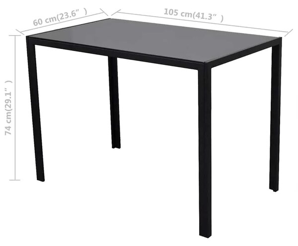 Blagovaonski Set 5 kom Umjetna Koža Crna