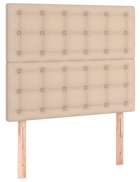 Boxspring - Krevet s oprugama i madrac cappuccino 80x200 cm od umjetne kože - Boja cappuccina 80 x 200 cm gumbi