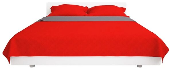 Dvostrani prošiveni prekrivač za krevet crvena i siva 220x240 cm - Crvena i siva 220 x 240 cm