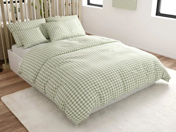 Pamučna posteljina NORDIC CHECK zelena Dimenzije posteljine: 70 x 90 cm | 140 x 200 cm