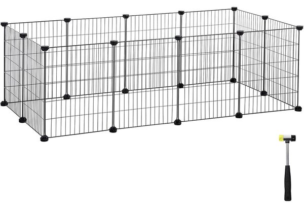 SONGMICS metalni kavez za male kućne ljubimce sa 12 panela, 143 x 73 x 46 cm