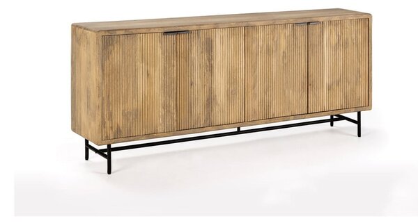 Komoda od masivnog manga u prirodnoj boji 190x85x40 cm Mundra – MOME