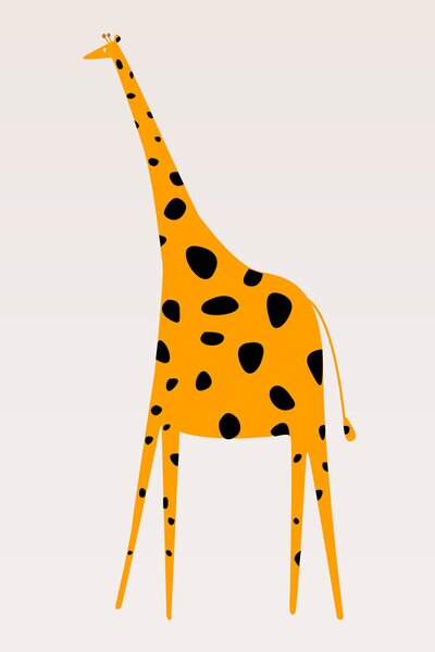 Ilustracija Cute Giraffe, Kubistika, (26.7 x 40 cm)