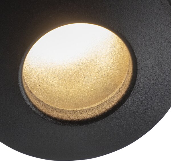 Set od 6 modernih ugradbenih reflektora crni IP44 - Gap