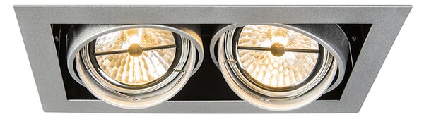 Set od 6 ugradbenih reflektora čelik AR111 podesivi 2-svjetla - Oneon