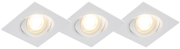 Set od 3 ugradbenih reflektora bijele boje, uključujući LED, 3-stupanjska regulacija svjetline - Miu