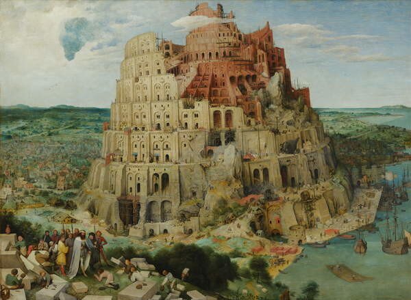 Pieter the Elder Bruegel - Reprodukcija umjetnosti Tower of Babel, 1563 (oil on panel), (40 x 30 cm)