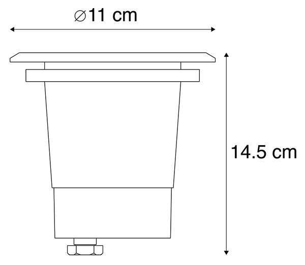 Set od 6 vanjskih reflektora za tlo čelik 11cm IP67 - Basic Round