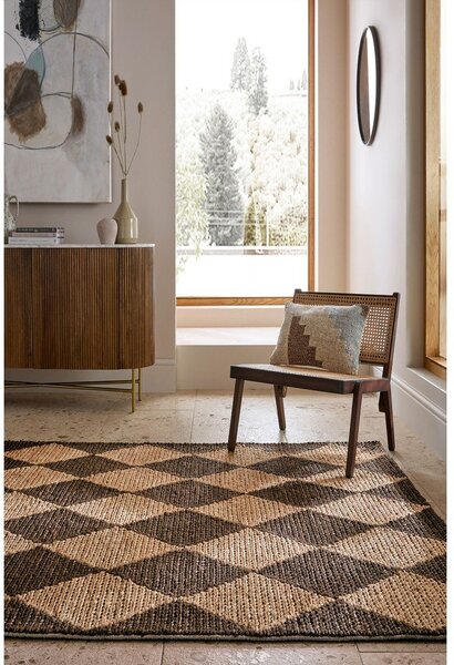 Smeđi/u prirodnoj boji ručno rađen tepih od mješavine jute 120x170 cm Effie Diamond – Flair Rugs