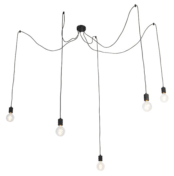 Dizajn viseća svjetiljka crna 5-svjetla - Cavalux