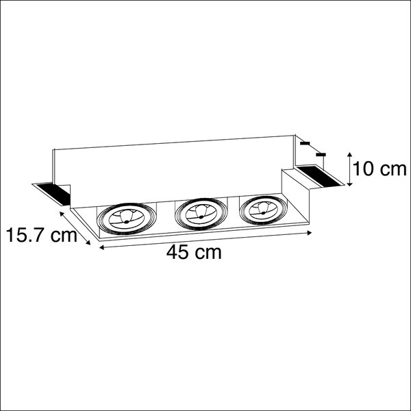 Ugradna spot bijela AR111 trim-3 svjetla - Oneon 111-3