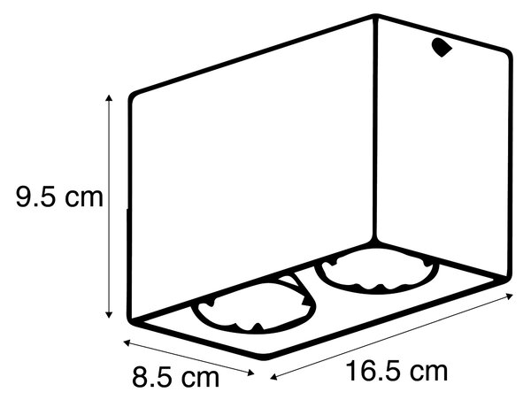 Dizajnersko ugradno svjetlo bijelo 2-svjetla GU10 50mm - Qubo