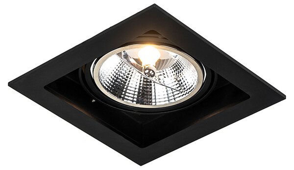 Moderni ugradbeni reflektor crni 18 cm podesiv - Artemis 111