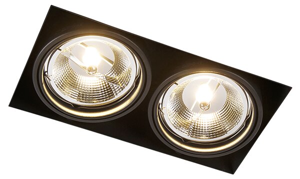 Ugradbeni reflektor crni GU10 AR111 bez okvira 2-svjetla - Oneon