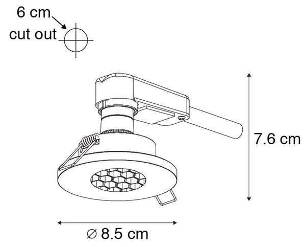 Moderno ugradno svjetlo za kupaonicu crno IP54 - Shed Honey