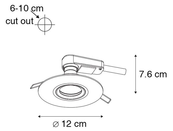 Pametni ugradbeni reflektor bijeli uklj. Wifi GU10 50mm - Buco