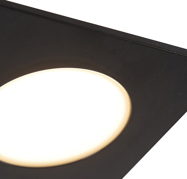 Set od 6 modernih ugradbenih reflektora crni uklj. LED s mogućnošću prigušivanja u 3 koraka IP65 - Simply