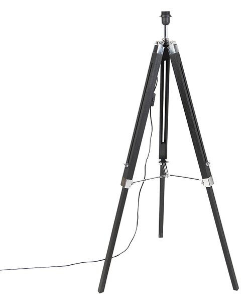 Podna lampa crna bez sjenila - Tripod
