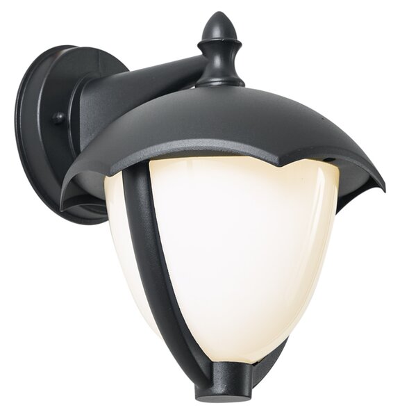 Pametna vanjska zidna svjetiljka crna s opalnim staklom uklj. LED IP54 - Classica