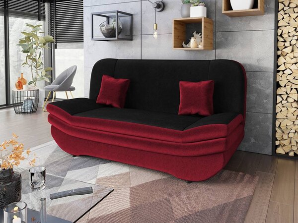 Zondo.hr Sofa na razvlačenje Lehti (crna + bordo) (s prostorom za odlaganje). 1105567