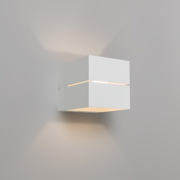 Moderna zidna lampa bijela 9,7 cm - Transfer Groove