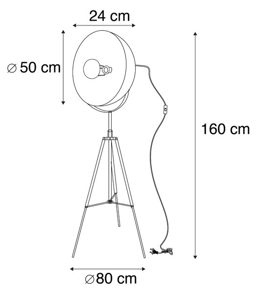 Stativ za industrijsku podnu lampu crni - Magna 50 Eglip