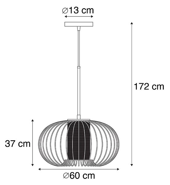 Dizajn viseća svjetiljka zlatna s crnom 60 cm - Marnie