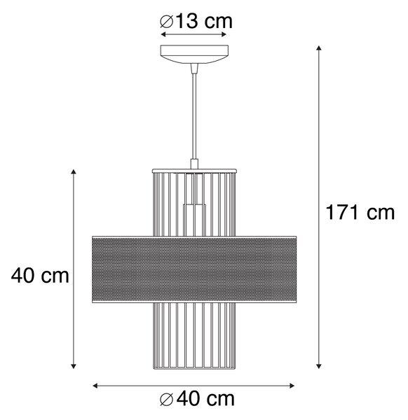 Dizajn viseća svjetiljka zlatna s crnom 40 cm - Tess