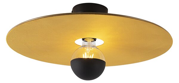 Stropna svjetiljka crna ravna sjena žuta 45 cm - Combi