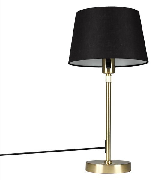 Stolna svjetiljka zlatna / mesing s crnom sjenkom podesiva 25 cm - Parte