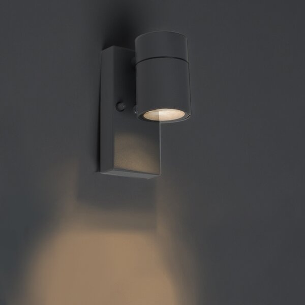 Vanjska zidna svjetiljka antracit IP44 sa senzorom svjetla i tame - Solo