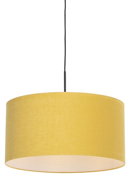 Moderna viseća svjetiljka crna s nijansom 50 cm žuta - Combi 1