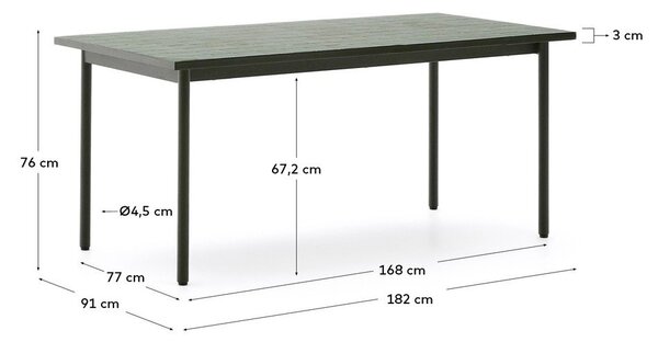 Željezni vrtni stol 91x182 cm Maurina – Kave Home
