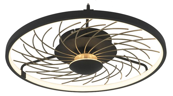 Dizajn stropne svjetiljke crne boje sa zlatnim prigušivanjem u 3 koraka - Spaak