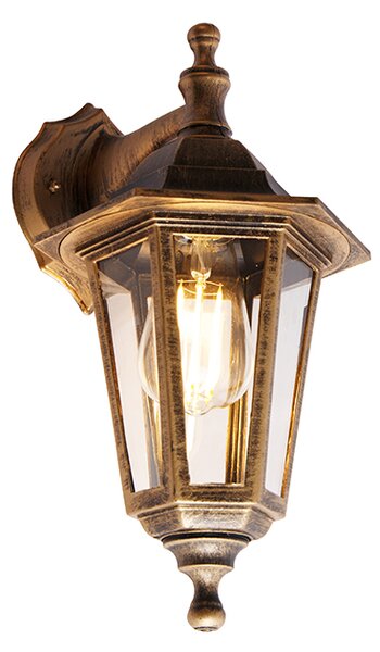 Starinska vanjska zidna svjetiljka zlatna IP44 - New Haven