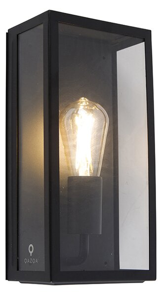 Industrijska vanjska zidna svjetiljka crna IP44 sa staklom - Rotterdam