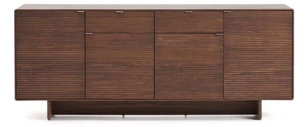 Tamno smeđa komoda u dekoru oraha 194,5x78x45 cm Norlen – Kave Home