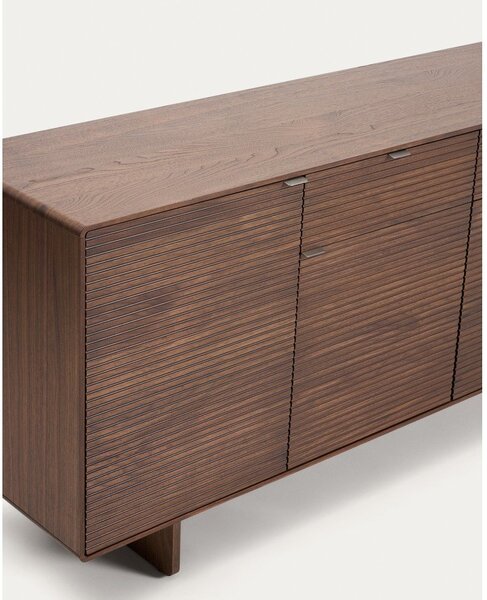 Tamno smeđa komoda u dekoru oraha 194,5x78x45 cm Norlen – Kave Home