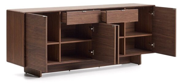 Tamno smeđa komoda u dekoru oraha 194,5x78x45 cm Norlen – Kave Home