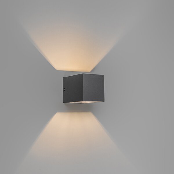 Moderna zidna svjetiljka tamno siva - Transfer