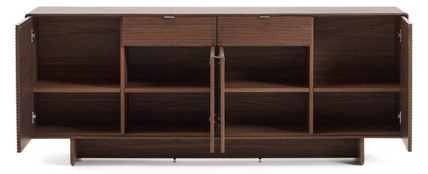Tamno smeđa komoda u dekoru oraha 194,5x78x45 cm Norlen – Kave Home