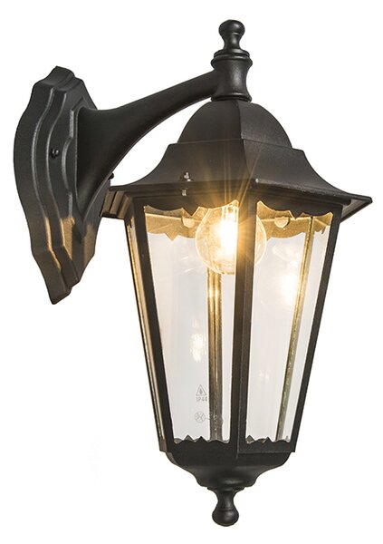 Klasična vanjska zidna lampa crna IP44 - New Orleans Down