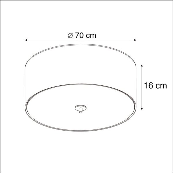 Seoska stropna svjetiljka taupe 70 cm - bubanj juta