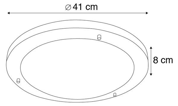 Moderna stropna svjetiljka čelik 41 cm IP44 - Yuma