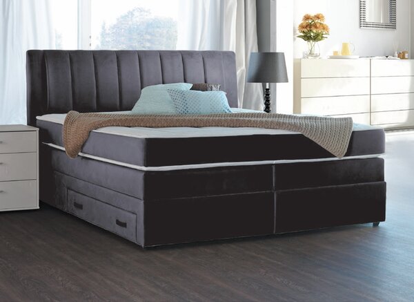Boxspring krevet ROSE + Madrac BONELL-Tamno siva-90x200 cm